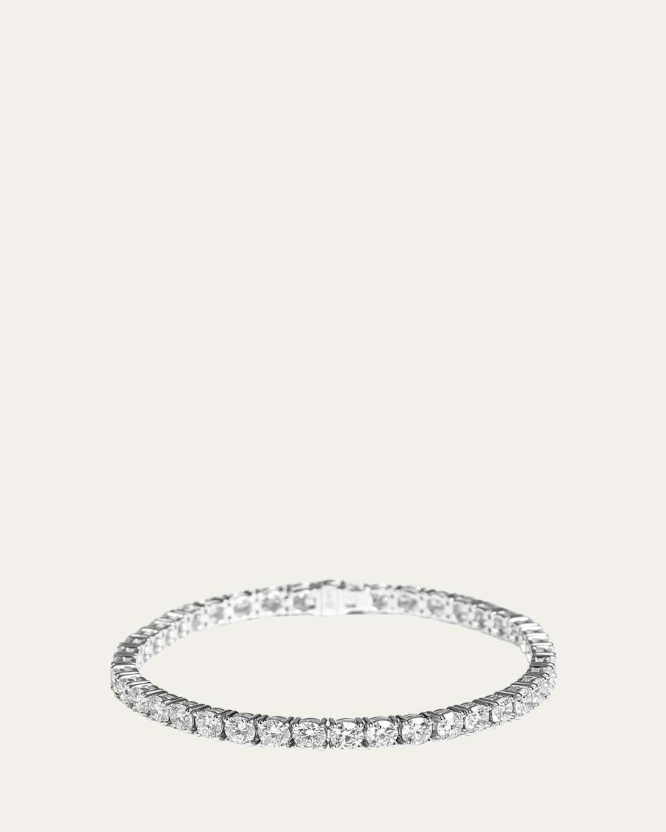 14K White Gold Lab Grown Diamond Tennis Bracelet, 7"L, 10.00tcw